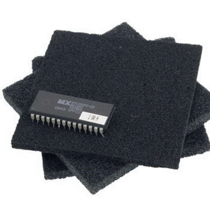 Dissipative Polyurethane Black Soft Foam, 1/4 x 24 x 36"